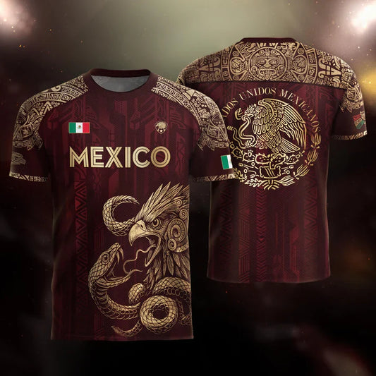 🦅 2026 Mexico Burgundy Sports T-Shirt