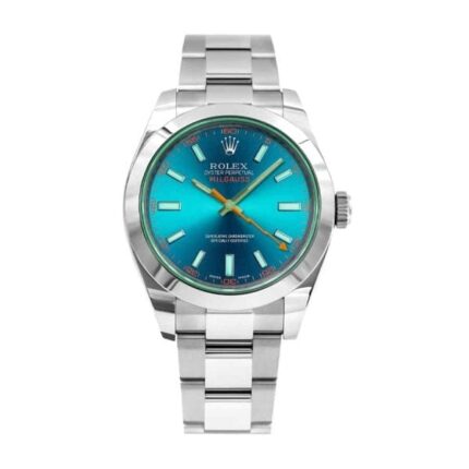 Rolex Milgauss-blue-dial-green-crystal-116400gv-oyster Replica